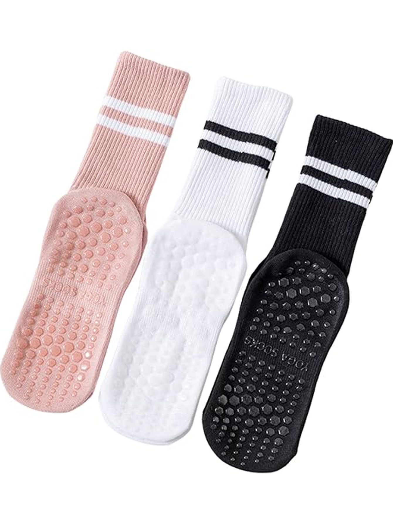 Fitness Yoga Pilates - 3 pairs of non-slip yoga socks