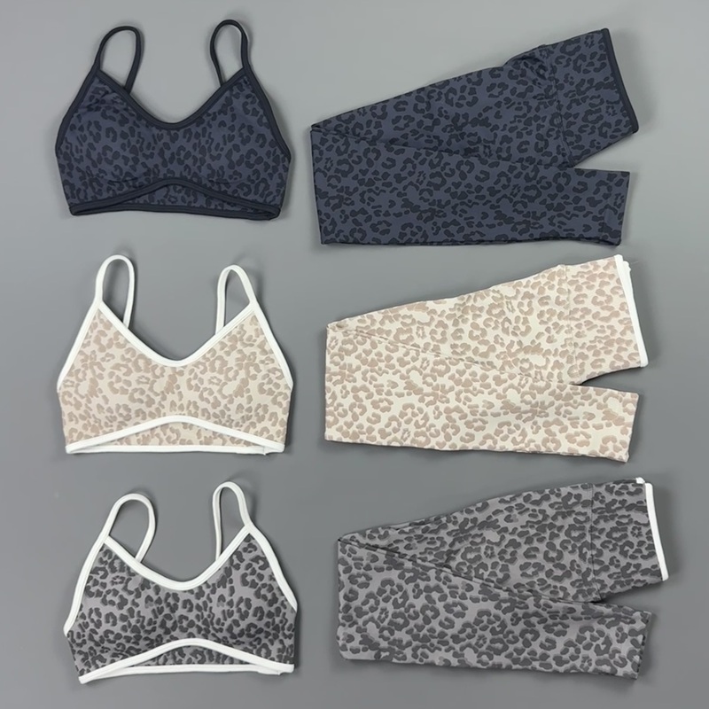 Pilates Yoga Legging - 2 Pieces Yoga Set Women Leopard
