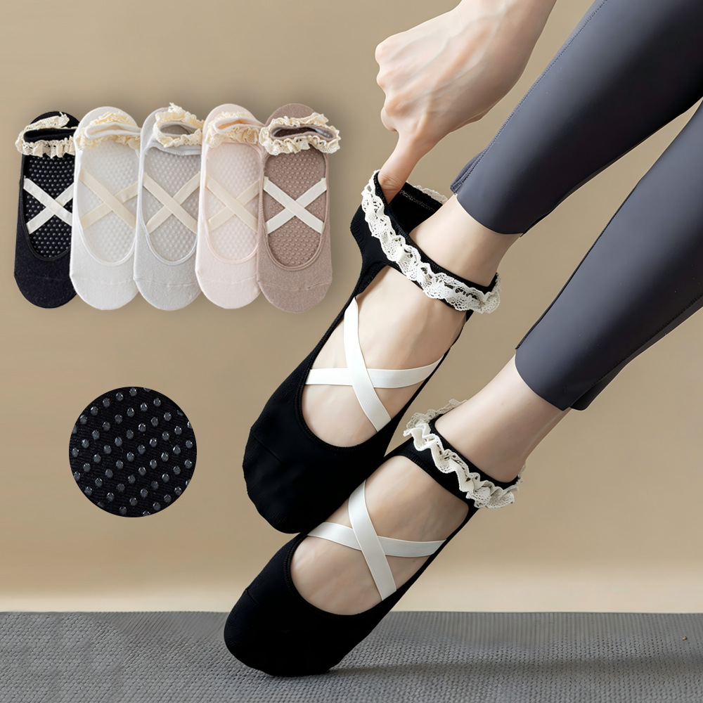 Cute Lacework Pilates Socks Pr - Pilates Yoga Hose 评论和价格