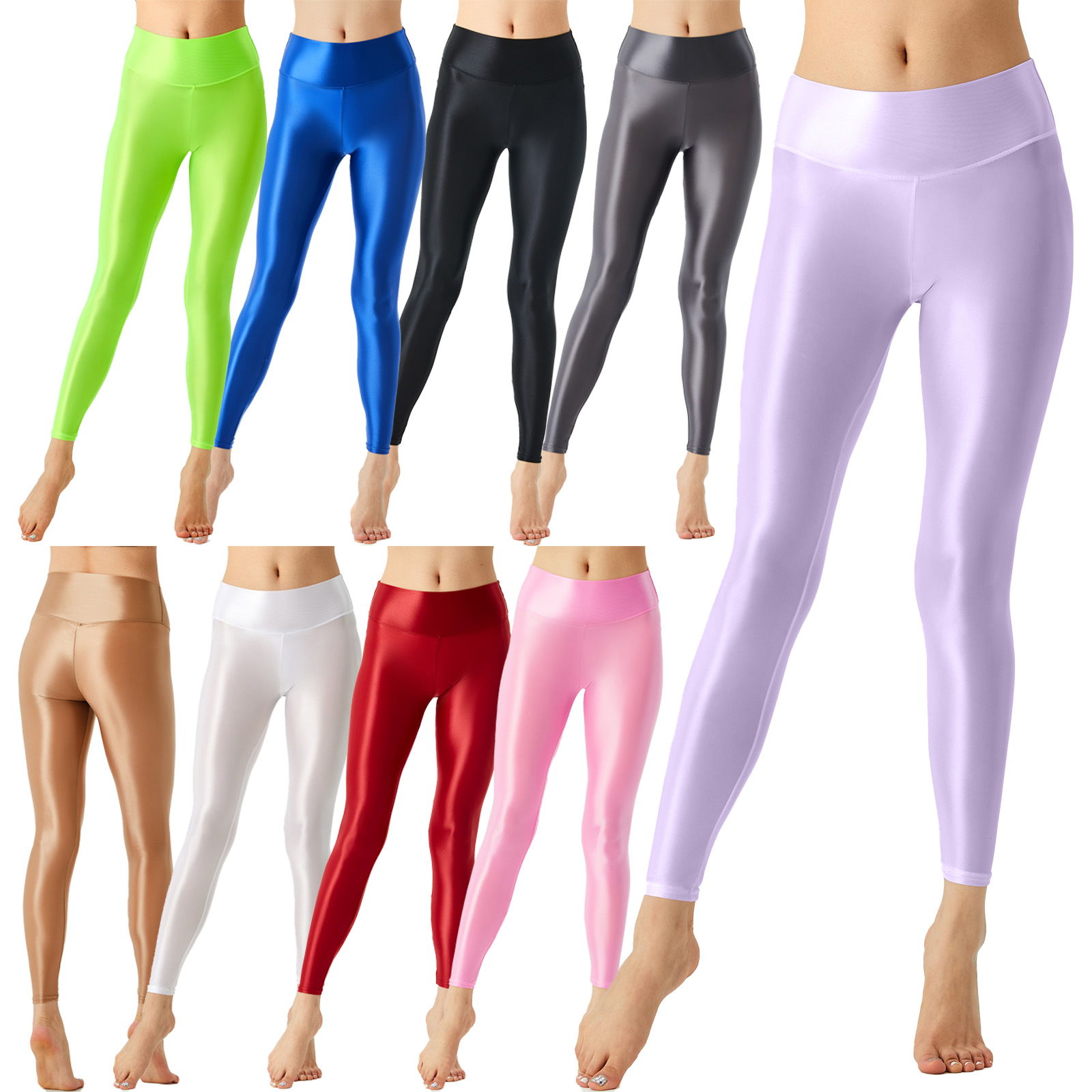 Women Glossy Ballet Leggings E - Pilates Yoga Legging 评论和价格