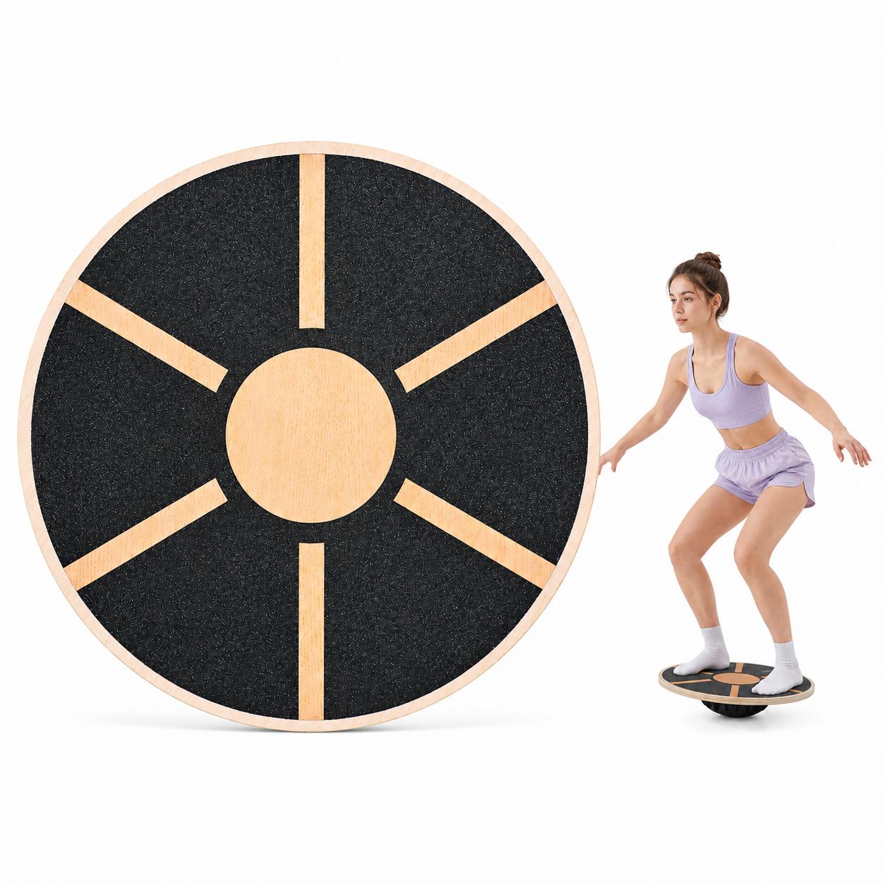 Non-Slip Wooden Balance Board  - Pilates Yoga Gifts 评论和价格