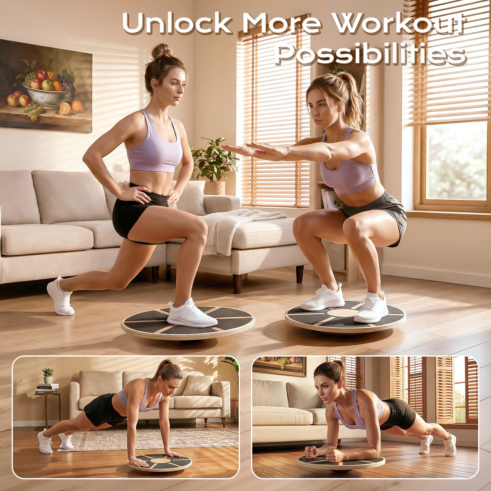 Non-Slip Wooden Balance Board  - Pilates Yoga Gifts 评论和价格