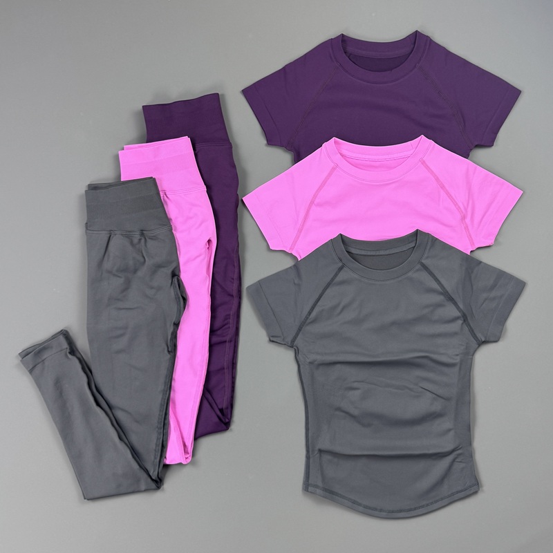 2Piece Gym Set Women Raglan Sh - Pilates Yoga Legging 评论和价格