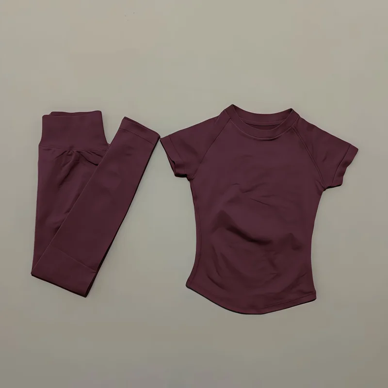 2Piece Gym Set Women Raglan Sh - Pilates Yoga Legging 评论和价格