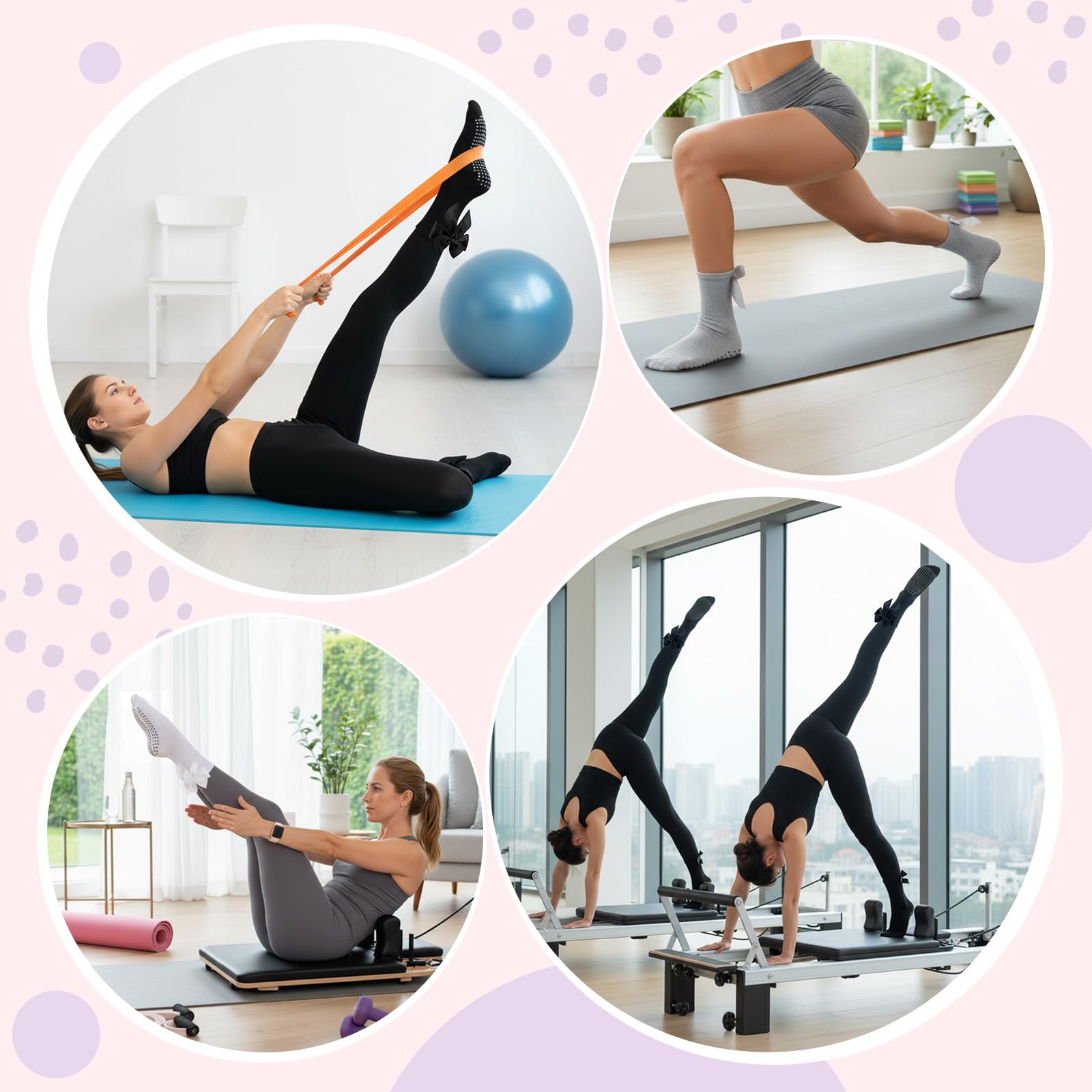 3 Pairs of Women's Non-Slip Pi - Pilates Yoga Gifts 评论和价格