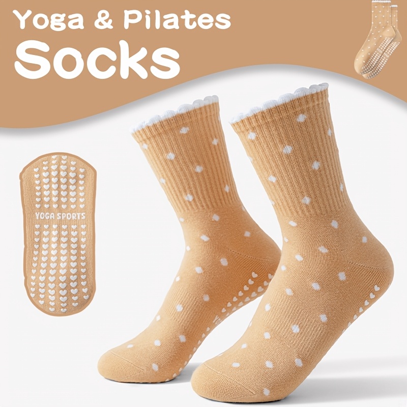 Women's brown yoga socks, whit - Pilates Yoga Gifts 评论和价格