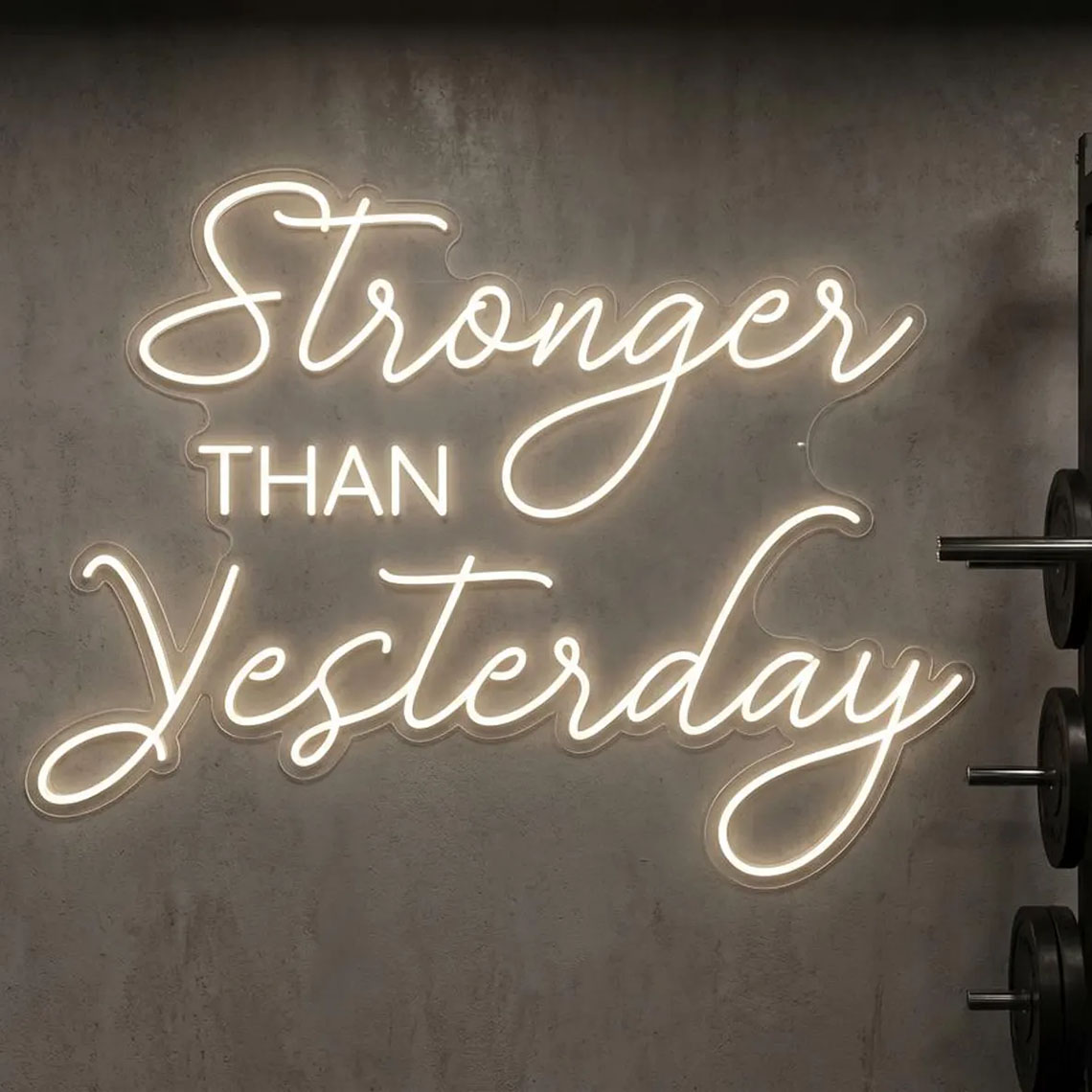 Stronger than Yesterday Neon S - Pilates Yoga Gifts 评论和价格