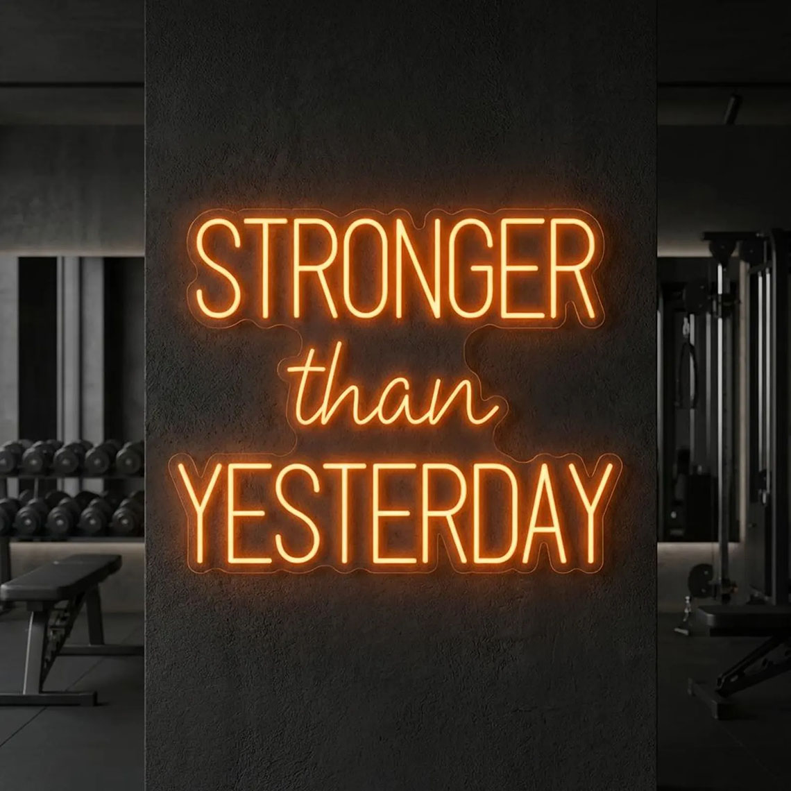 Stronger than Yesterday Neon S - Pilates Yoga Gifts 评论和价格