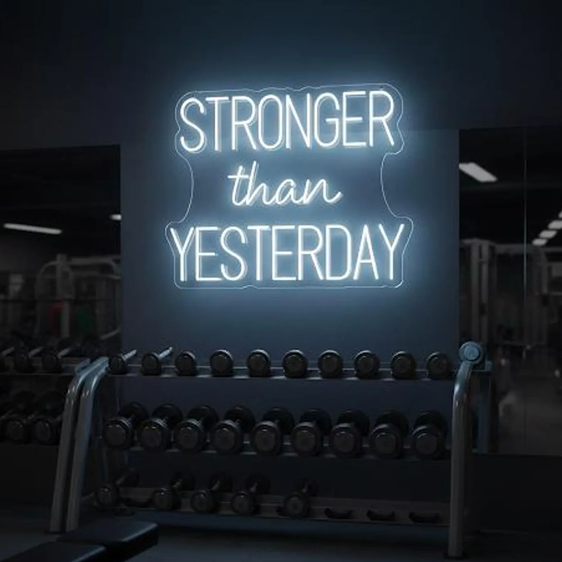 Stronger than Yesterday Neon S - Pilates Yoga Gifts 评论和价格