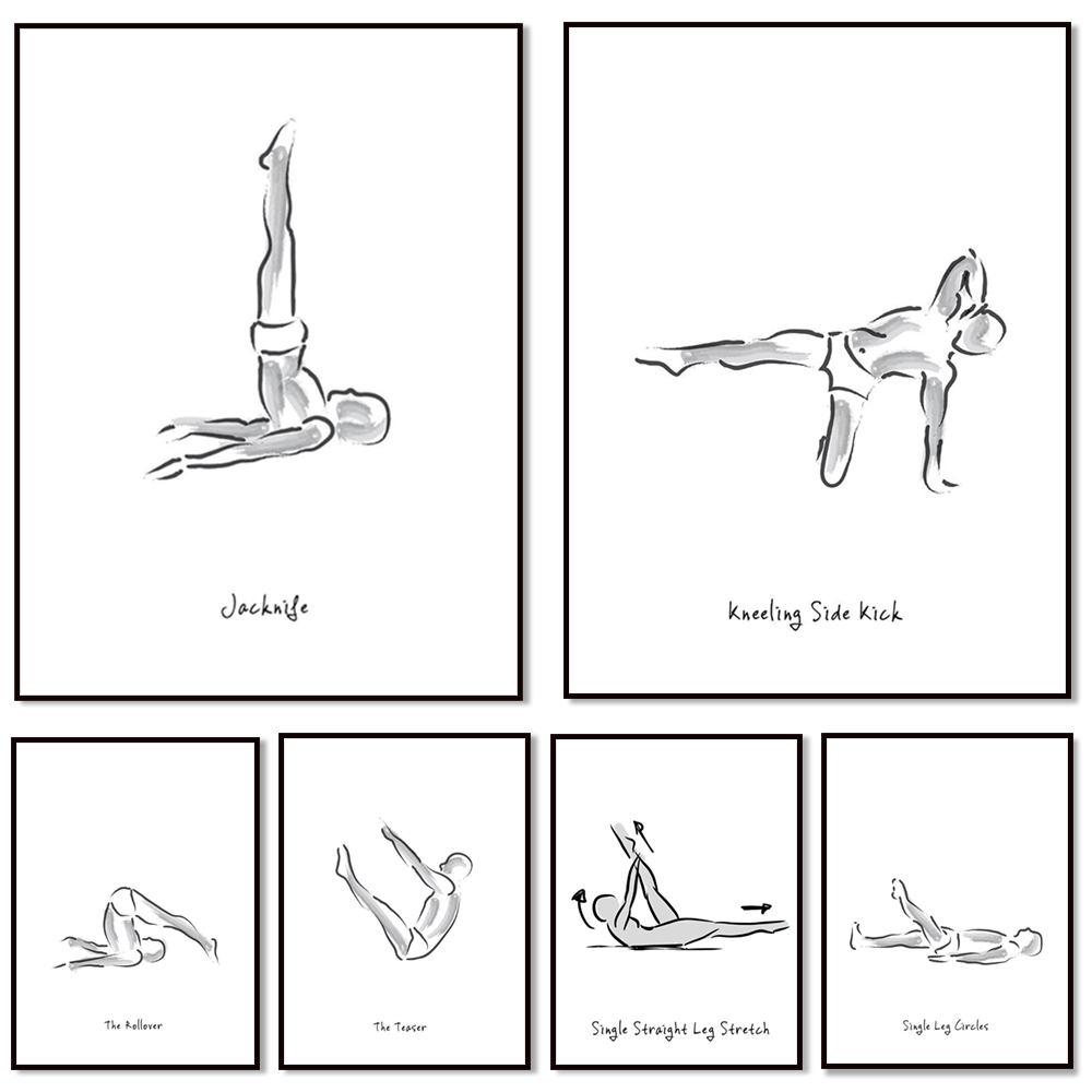 Pilates exercise black and whi - Pilates Yoga Gifts 评论和价格