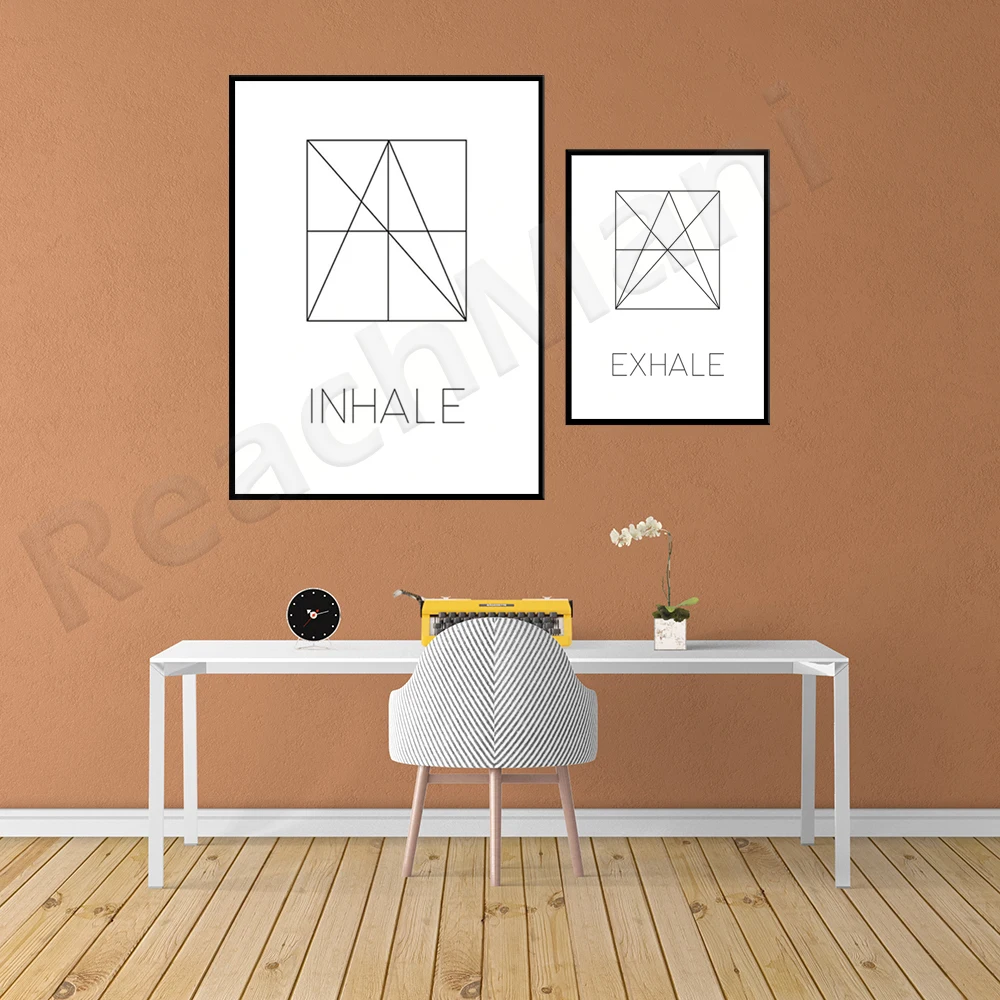 Breathe Breathe Print, Wall Ar - Pilates Yoga Gifts 评论和价格