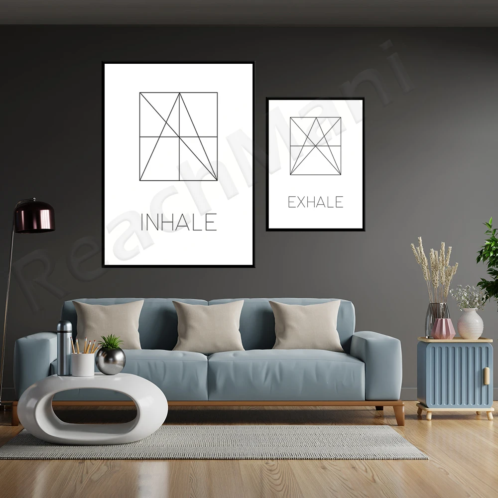 Breathe Breathe Print, Wall Ar - Pilates Yoga Gifts 评论和价格