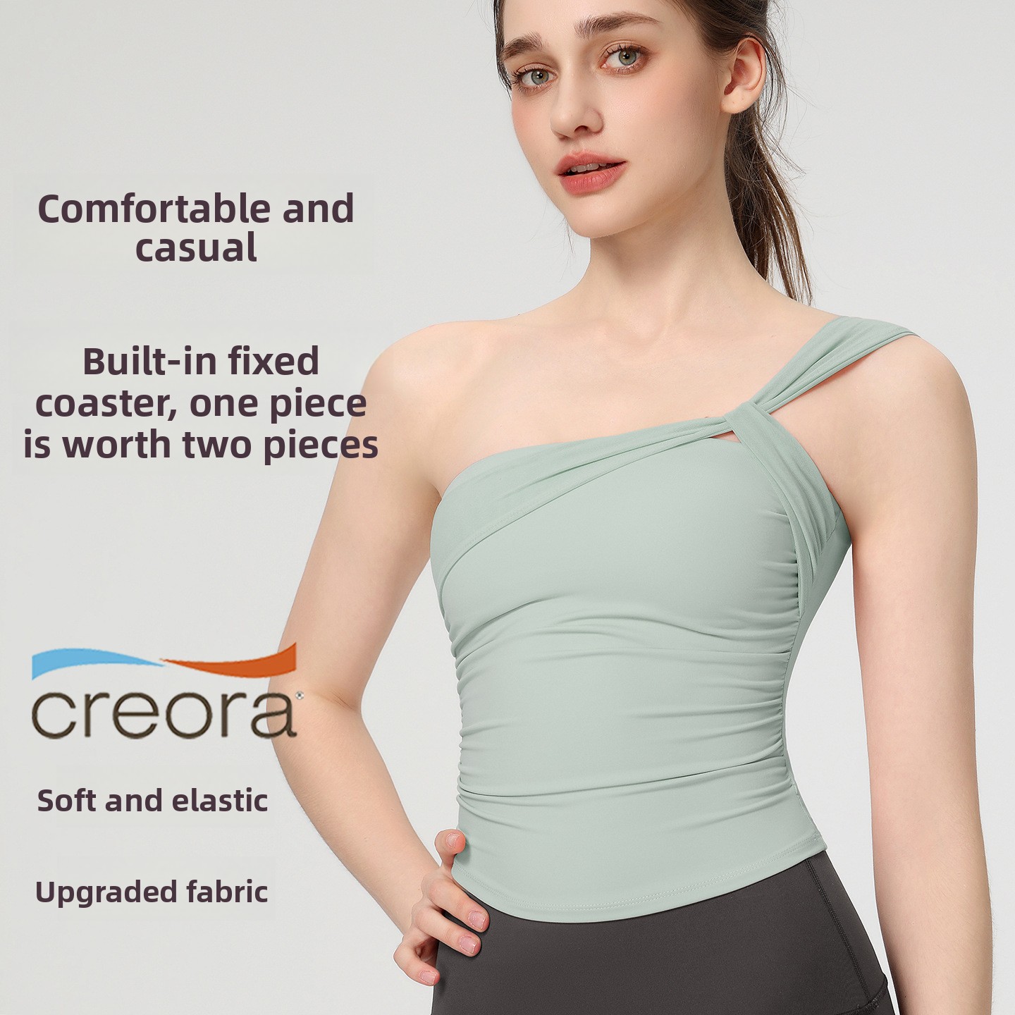 Women's Sexy Sloping Shoulder  - Pilates Yoga Hose 评论和价格