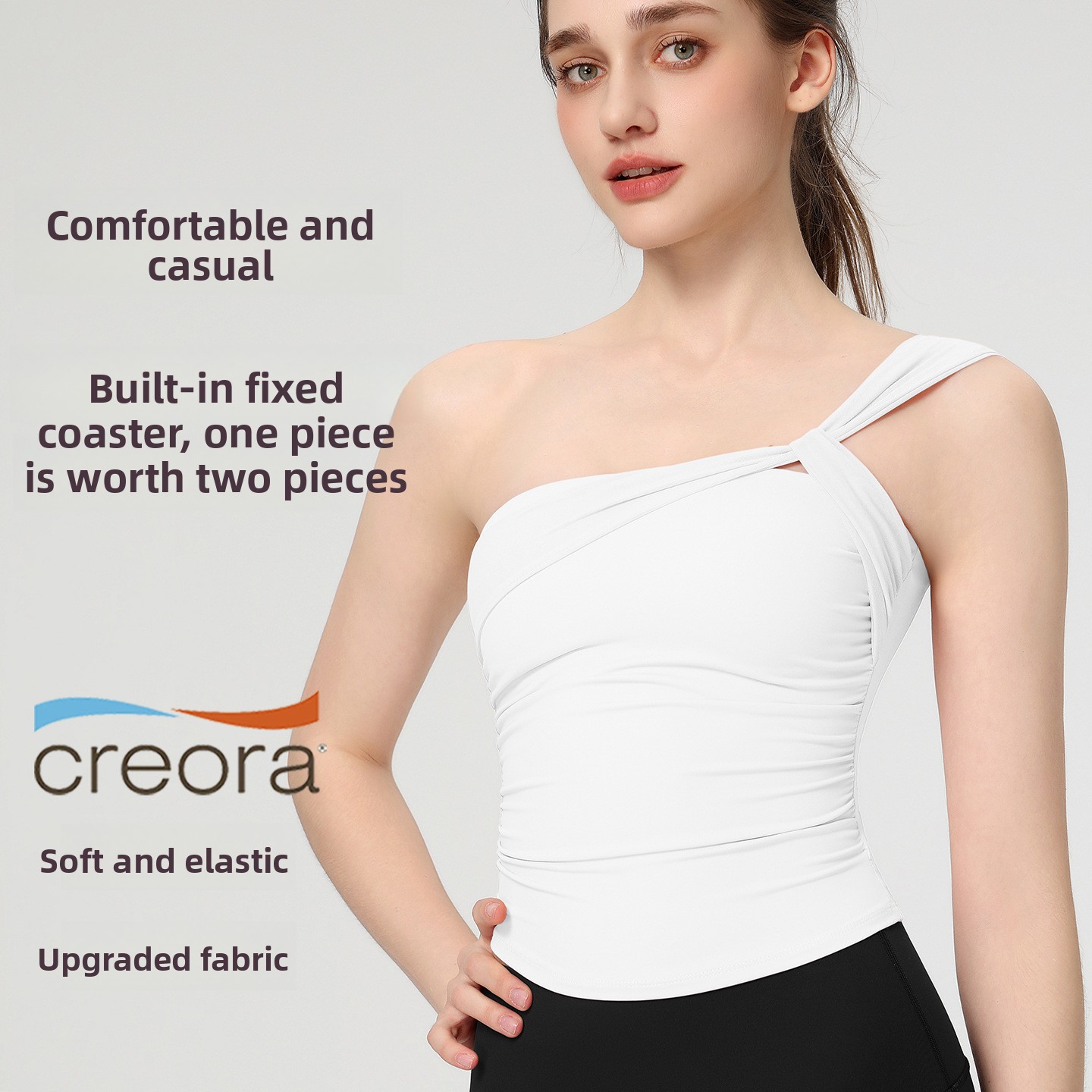 Women's Sexy Sloping Shoulder  - Pilates Yoga Hose 评论和价格