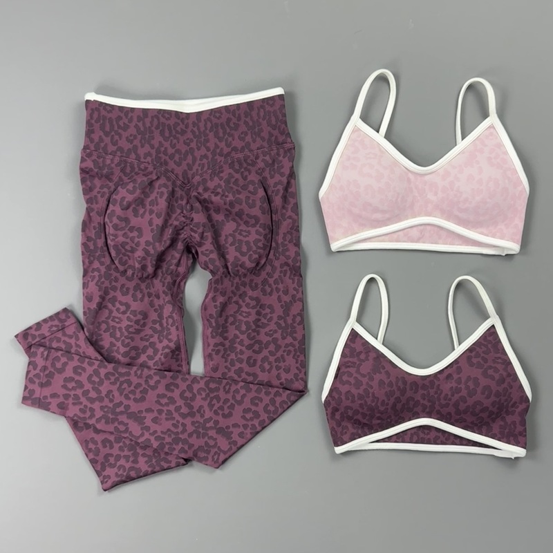 2 Pieces Yoga Set Women Leopar - Pilates Yoga Legging 评论和价格
